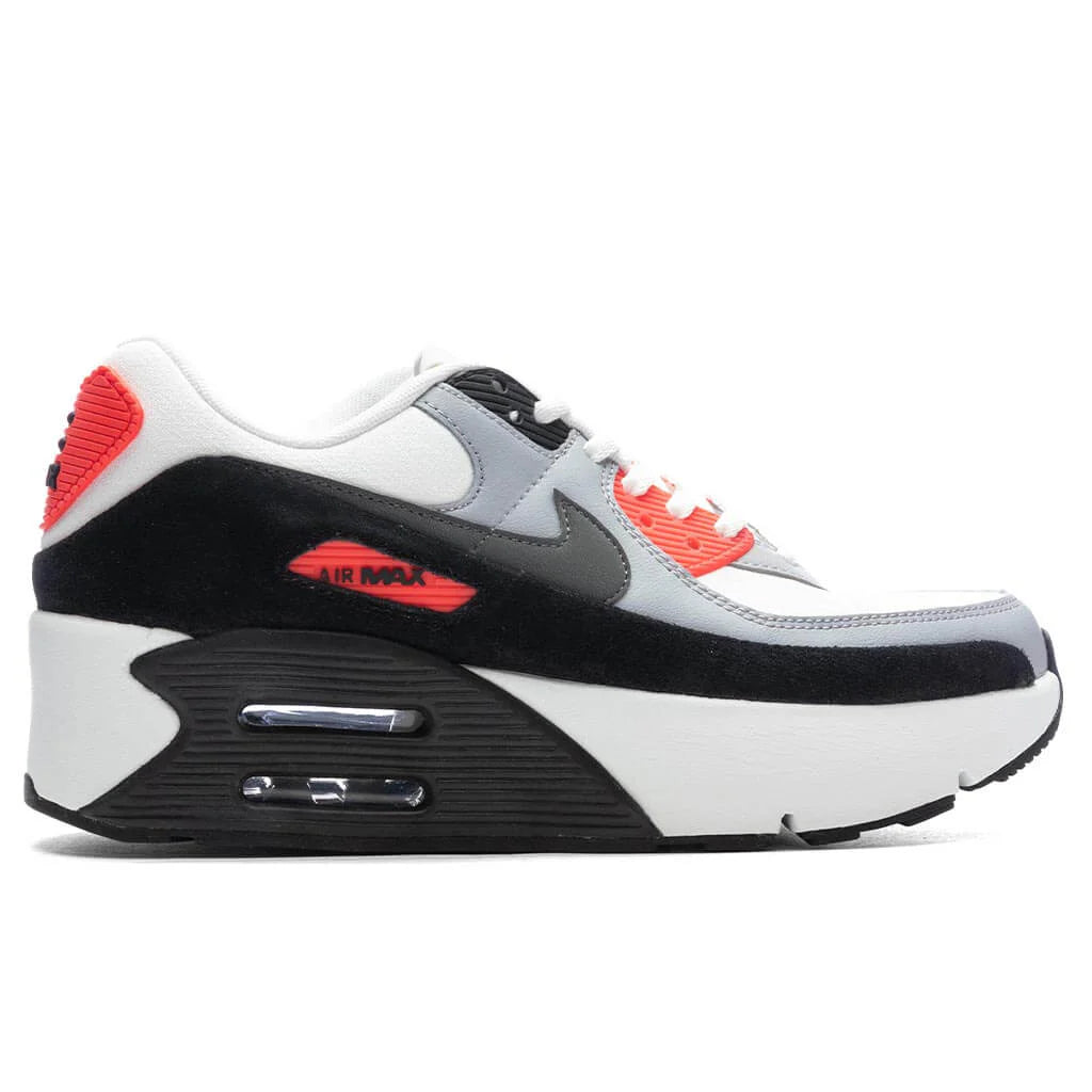 Womens Air Max 90 LV8 Infrared Summit White Smokey Grey Black