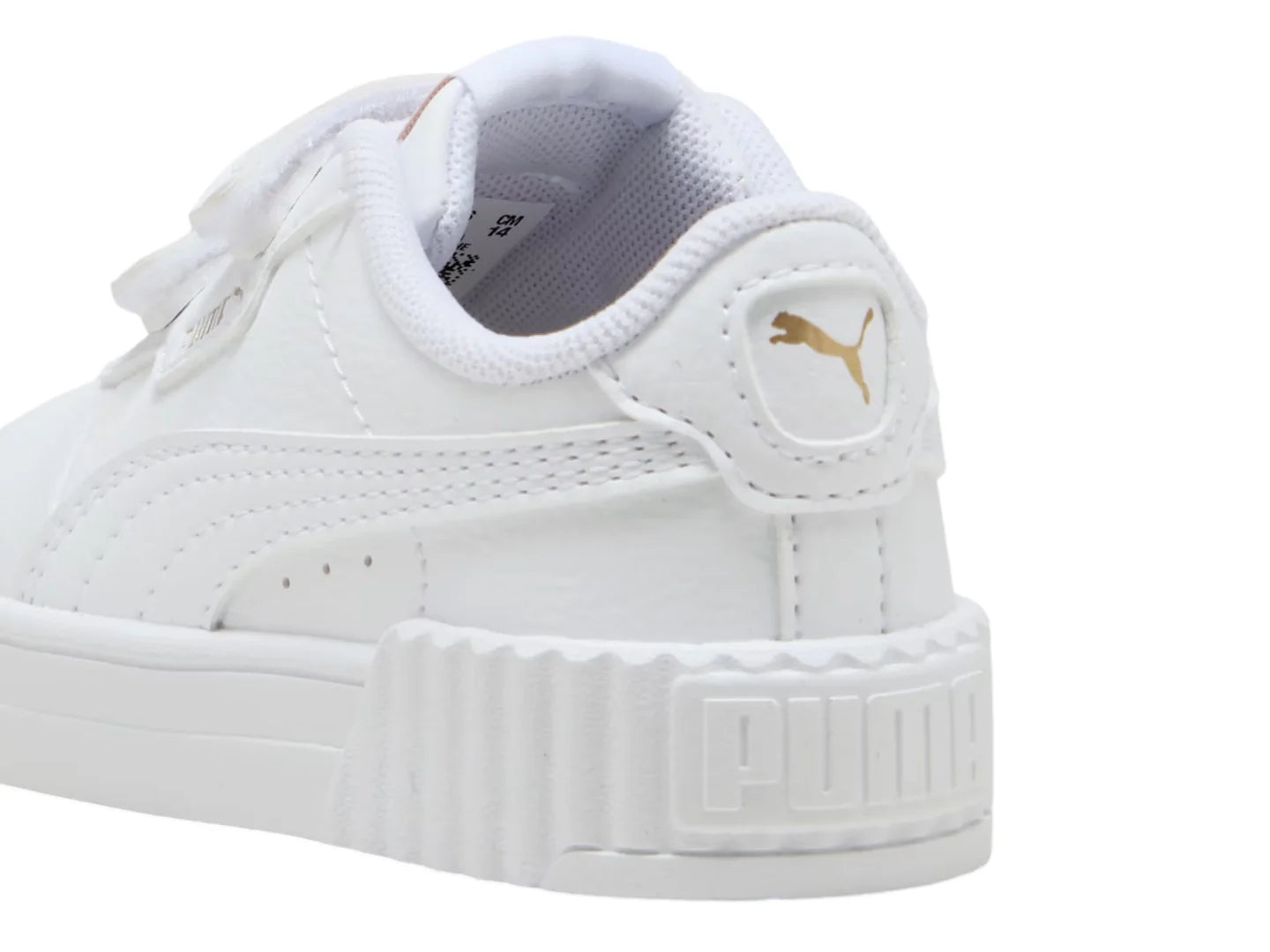 Tenis PUMA Carina 30 V Blanco y Oro para Niña