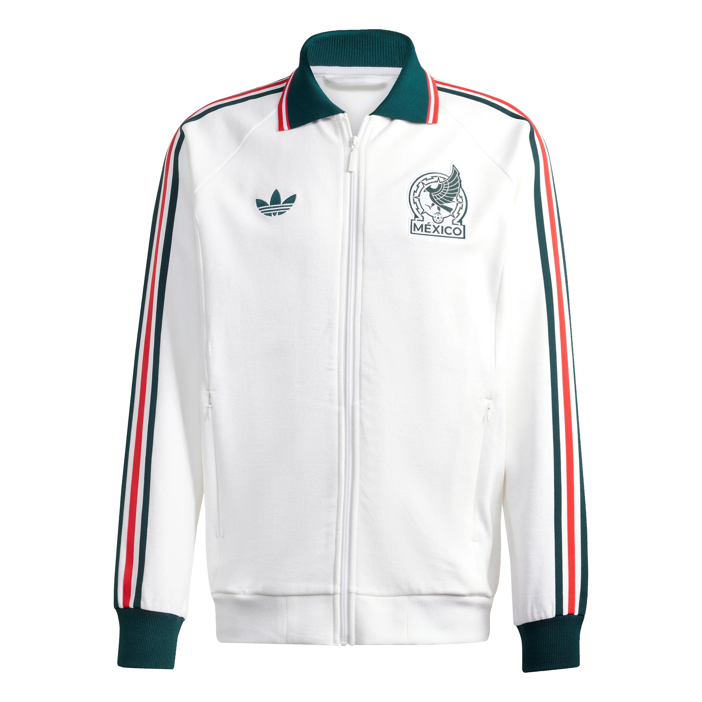 adidas Mexico Away Anthem Mens Soccer Jacket White