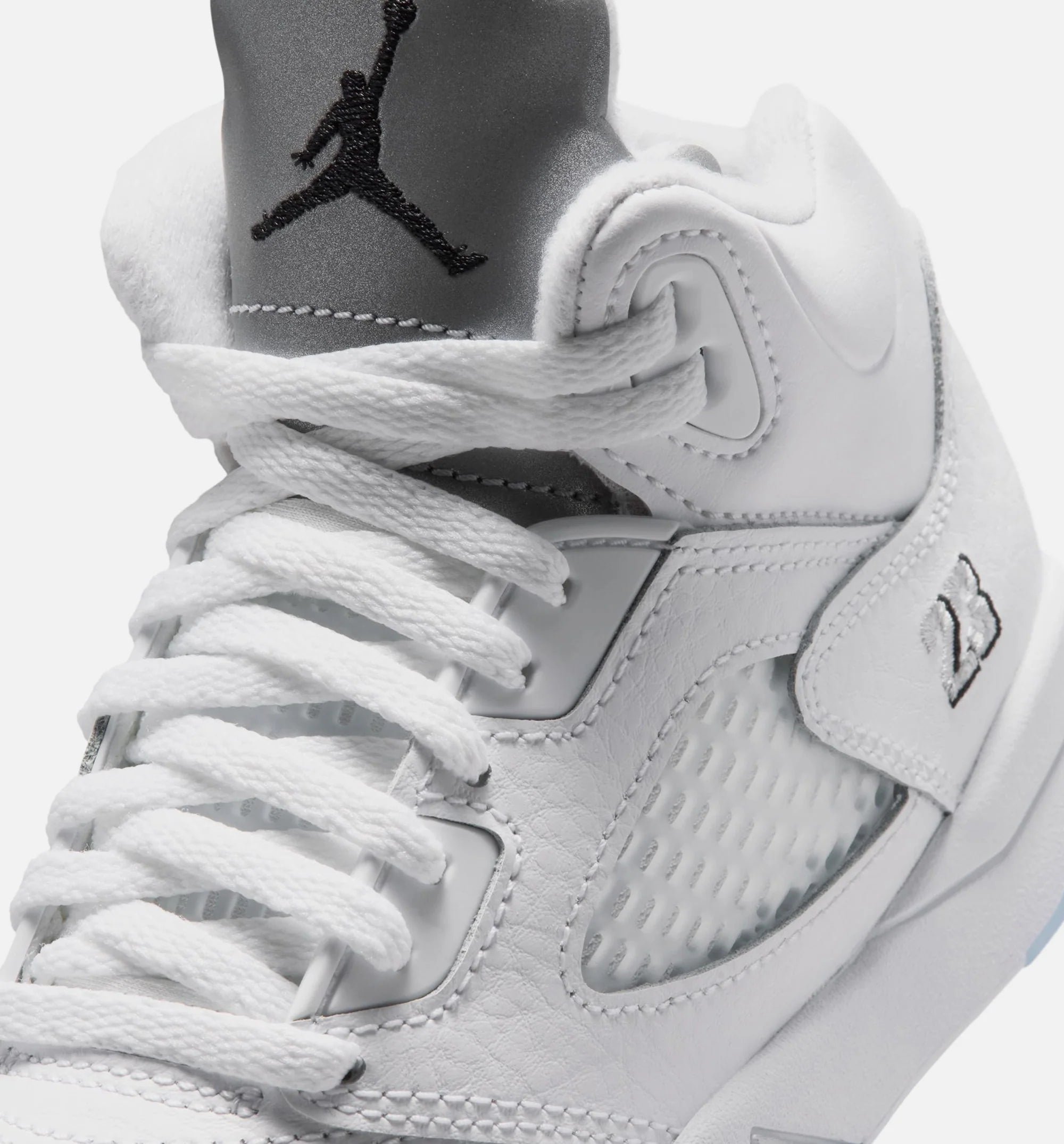 Air Jordan 5 Retro OG White Metallic Preschool Lifestyle Shoe White Black Metallic Silver Free Shipping