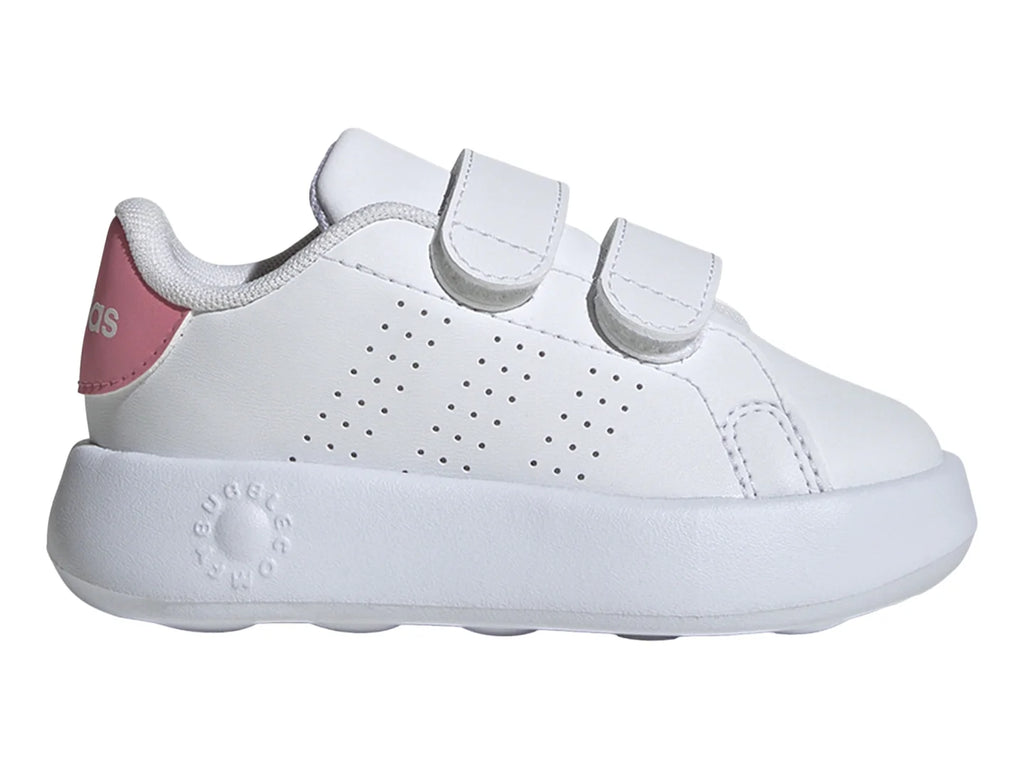 Tenis Adidas Advantage CF I Blanco y Rosa para Niña