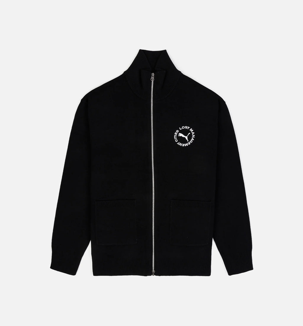 Lost Management Cities Fuzzy Mens Jacket Black White