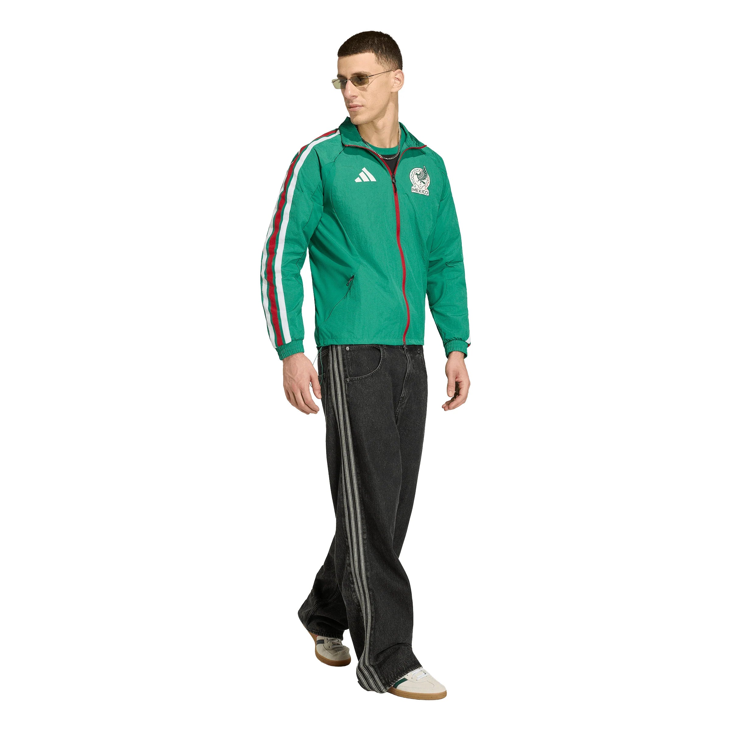 adidas Mexico Home Anthem Mens Soccer Jacket Green White
