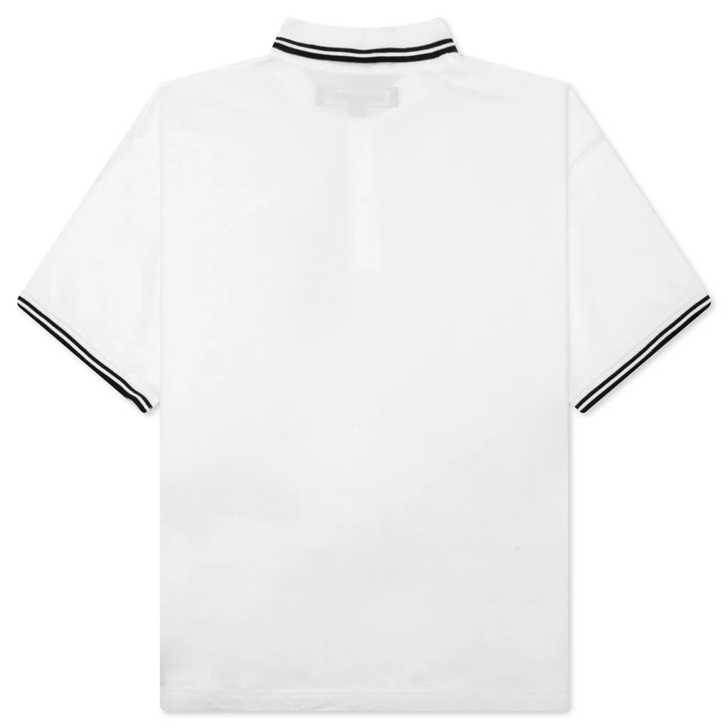 Pique Line S S Polo Shirt White