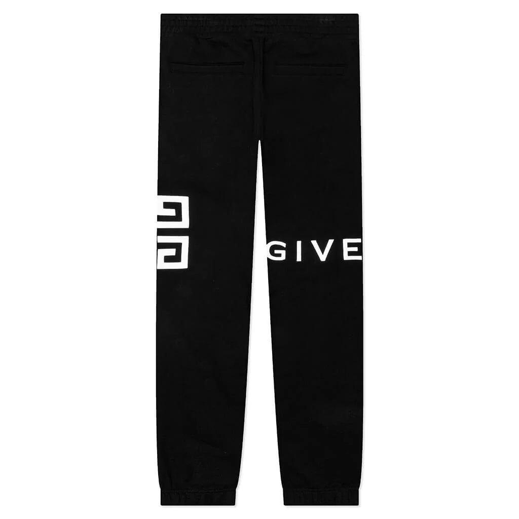 Slim Fit Embroidered Trousers Black
