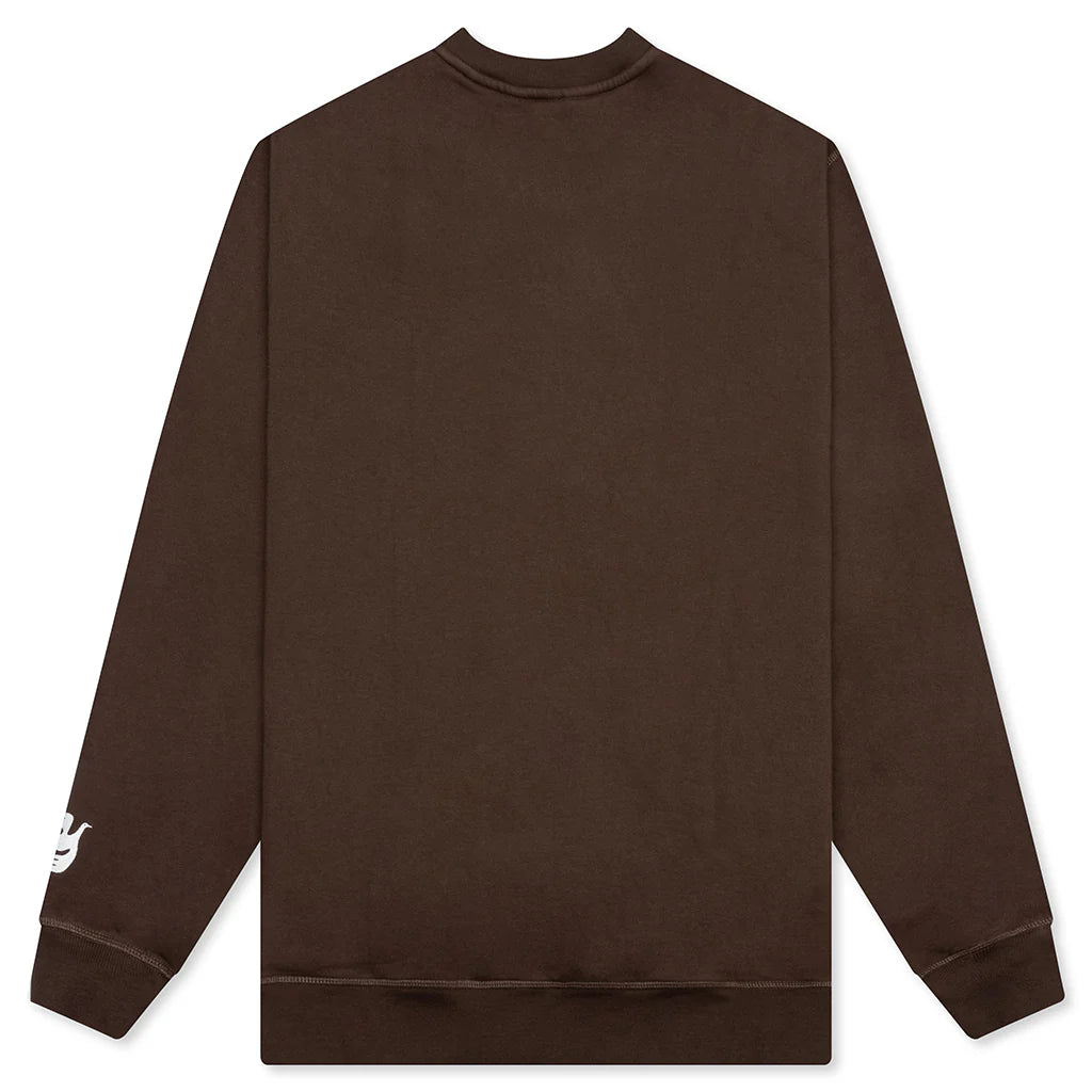 Weird Trad Logo Crew Neck Sweatshirt Brown