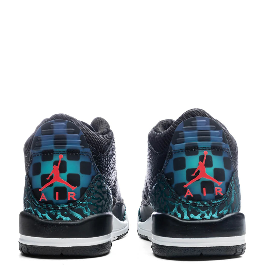 Air Jordan 3 Retro GS Moto Black Siren Red Hyper Jade