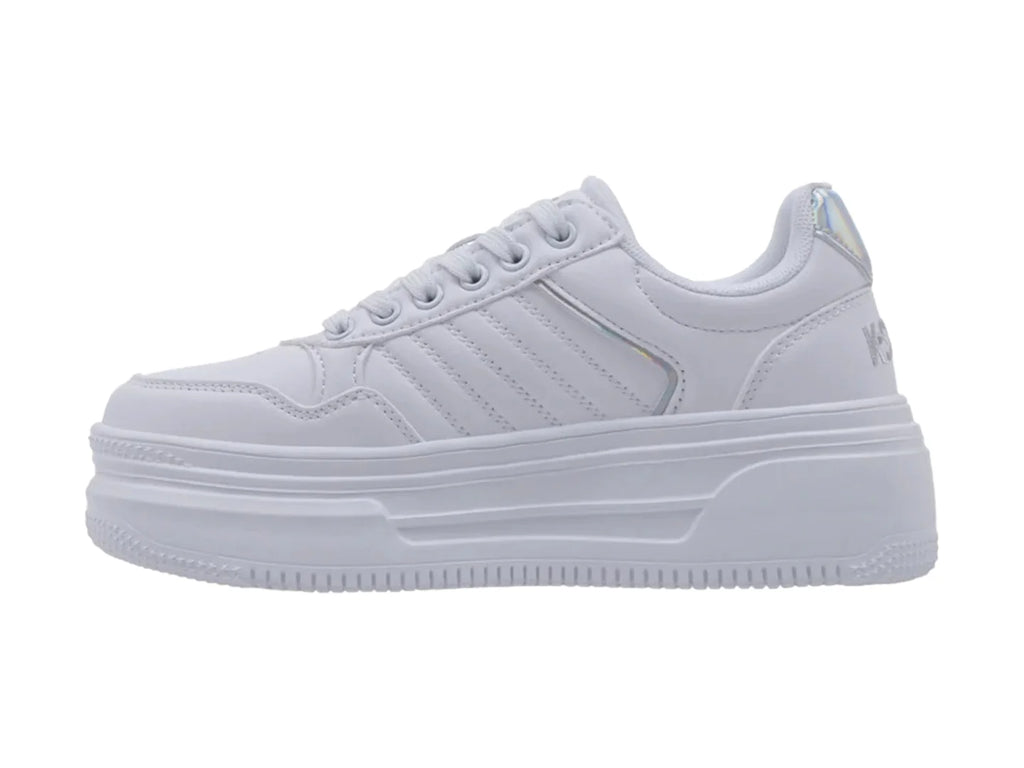 Tenis K Swiss Brigid Blanco y Plata para Mujer