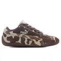 Womens Speedcat Cow Print Chocolate Brown Gum