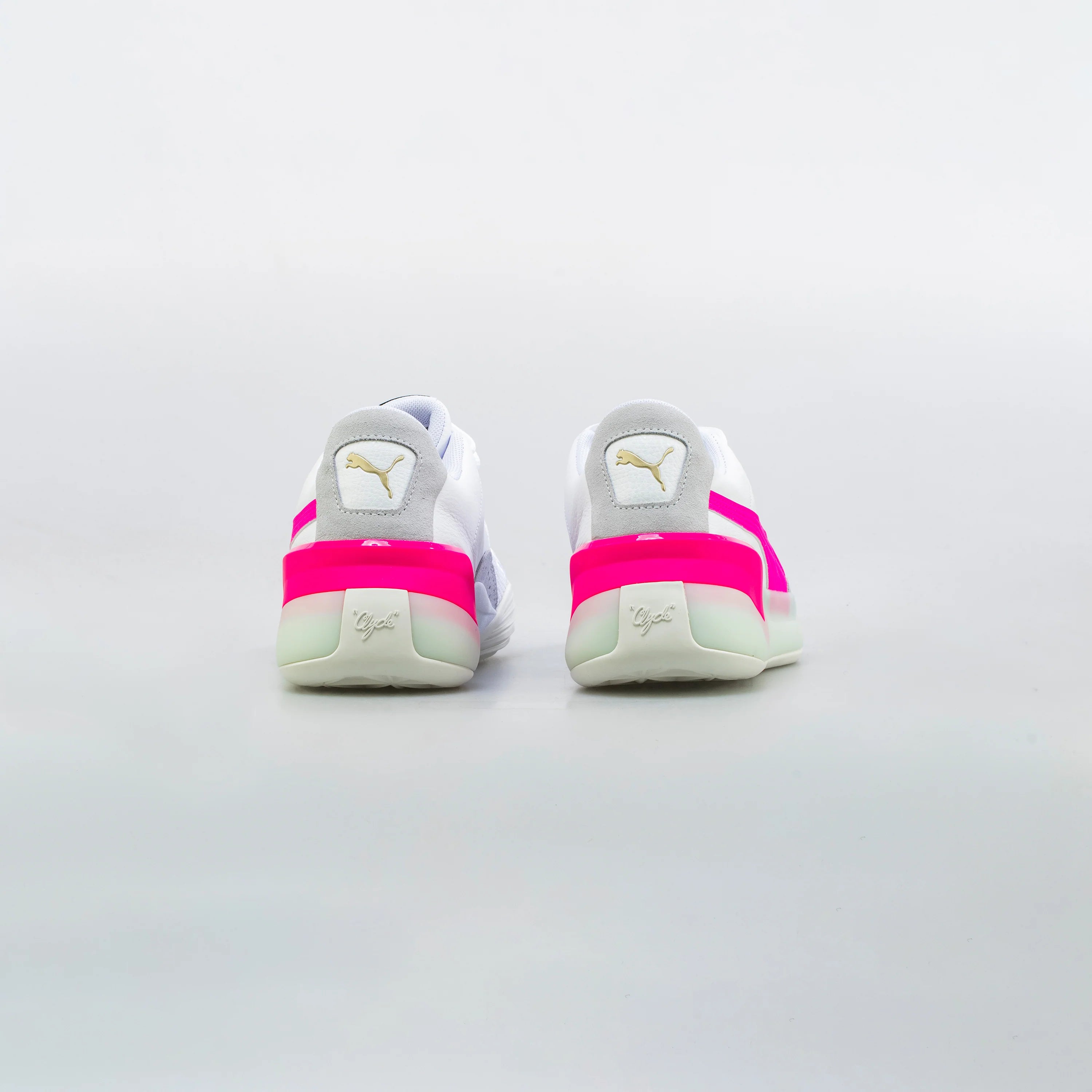 Clyde Hardwood Mens Basketball Shoe White Pink