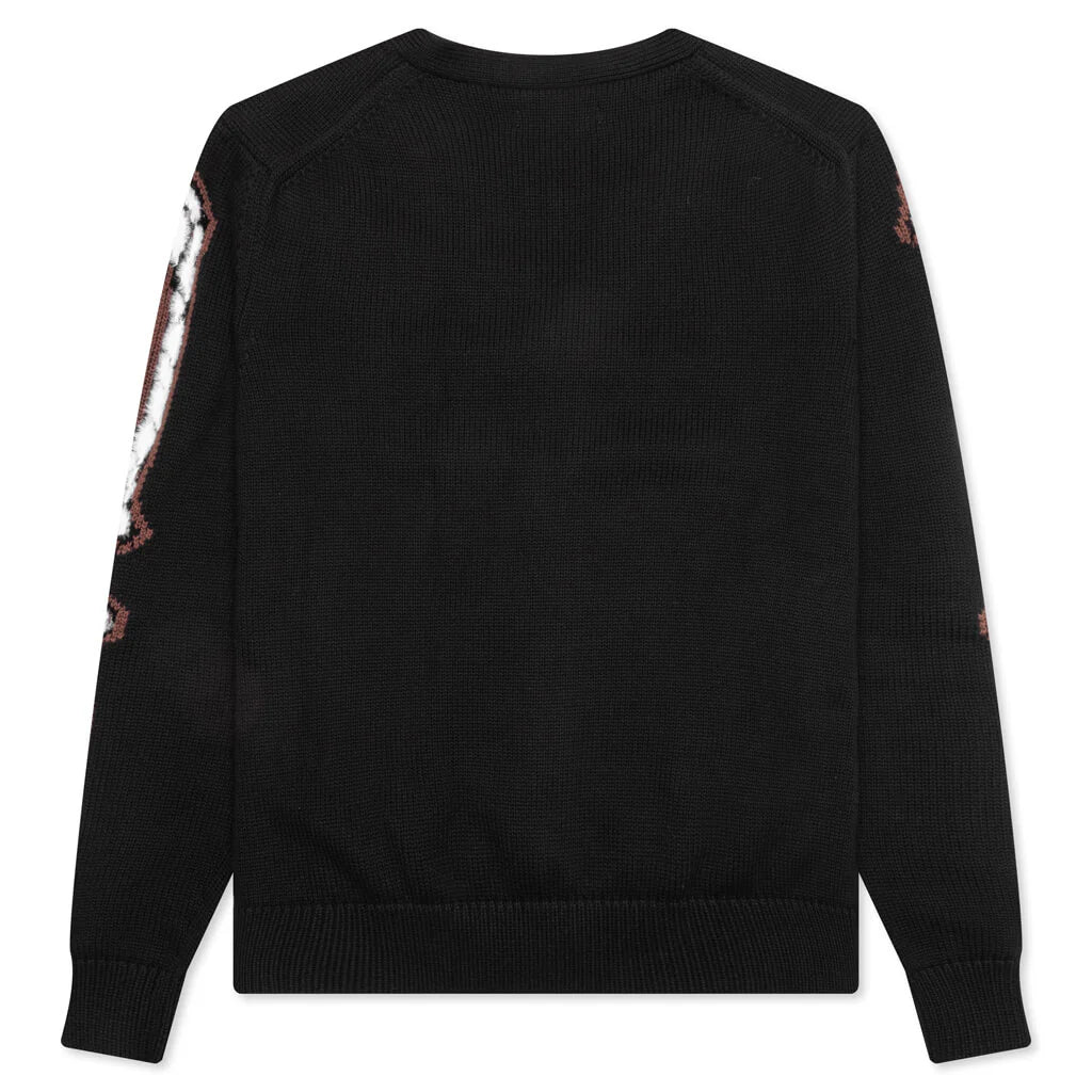 Leopard Bones Cardigan Black