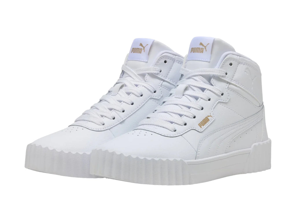 Tenis Puma Carina 30 Blanco y Oro para Mujer
