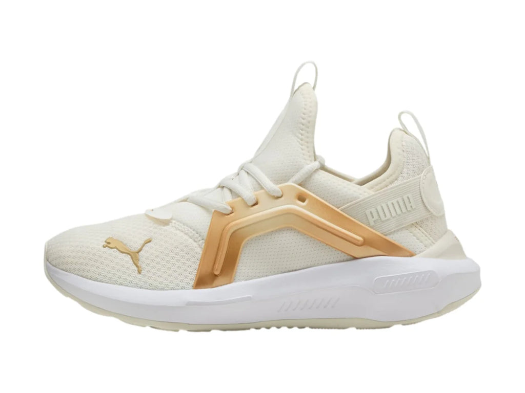 Tenis PUMA Softride Enzo Metallic Blanco y Dorado para Mujer