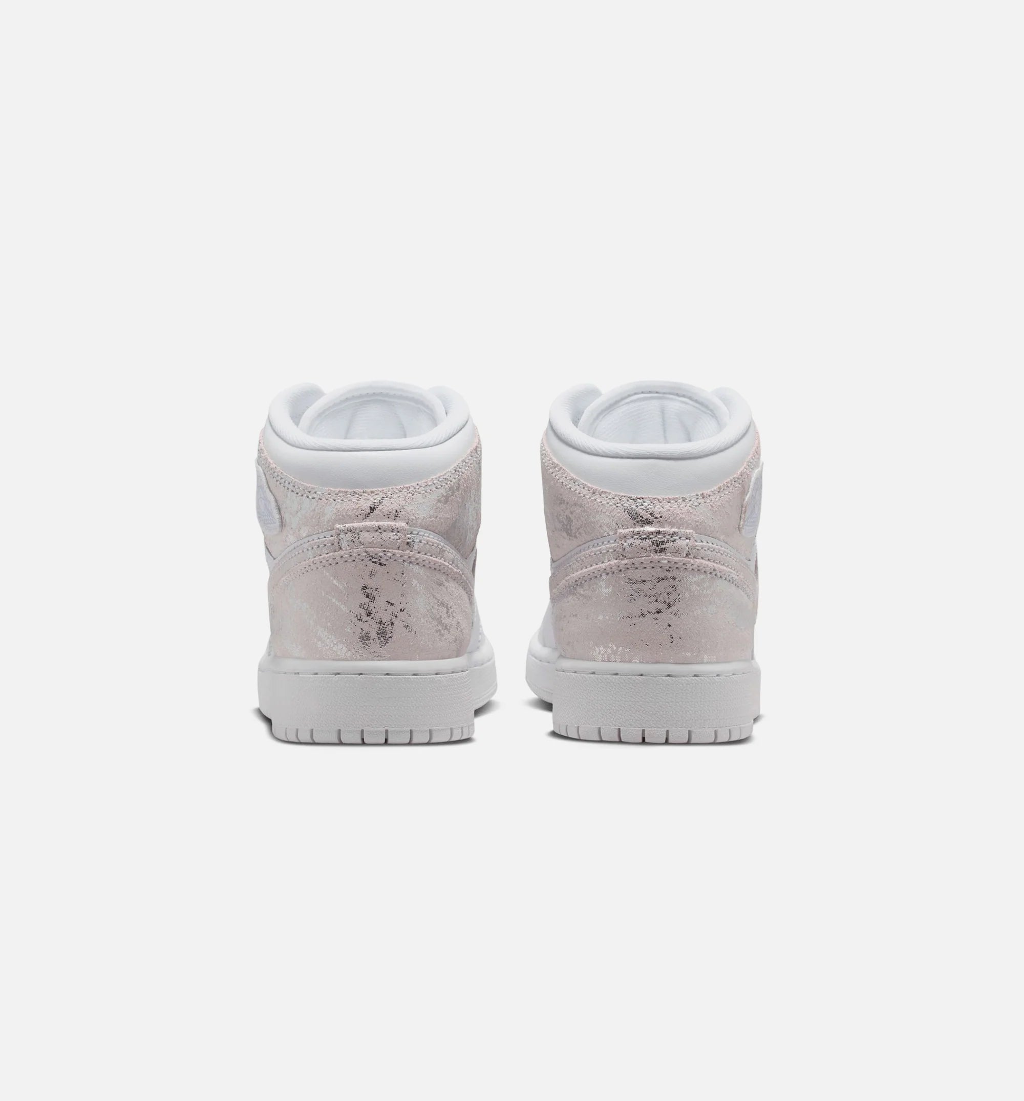 Air Jordan 1 Mid SE Grade School Lifestyle Shoe White Field Silver