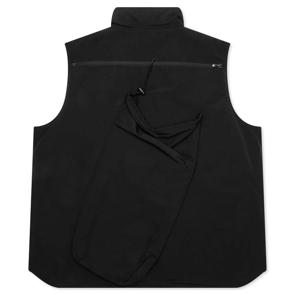 Multi Pocket Zipped Down Vest Black