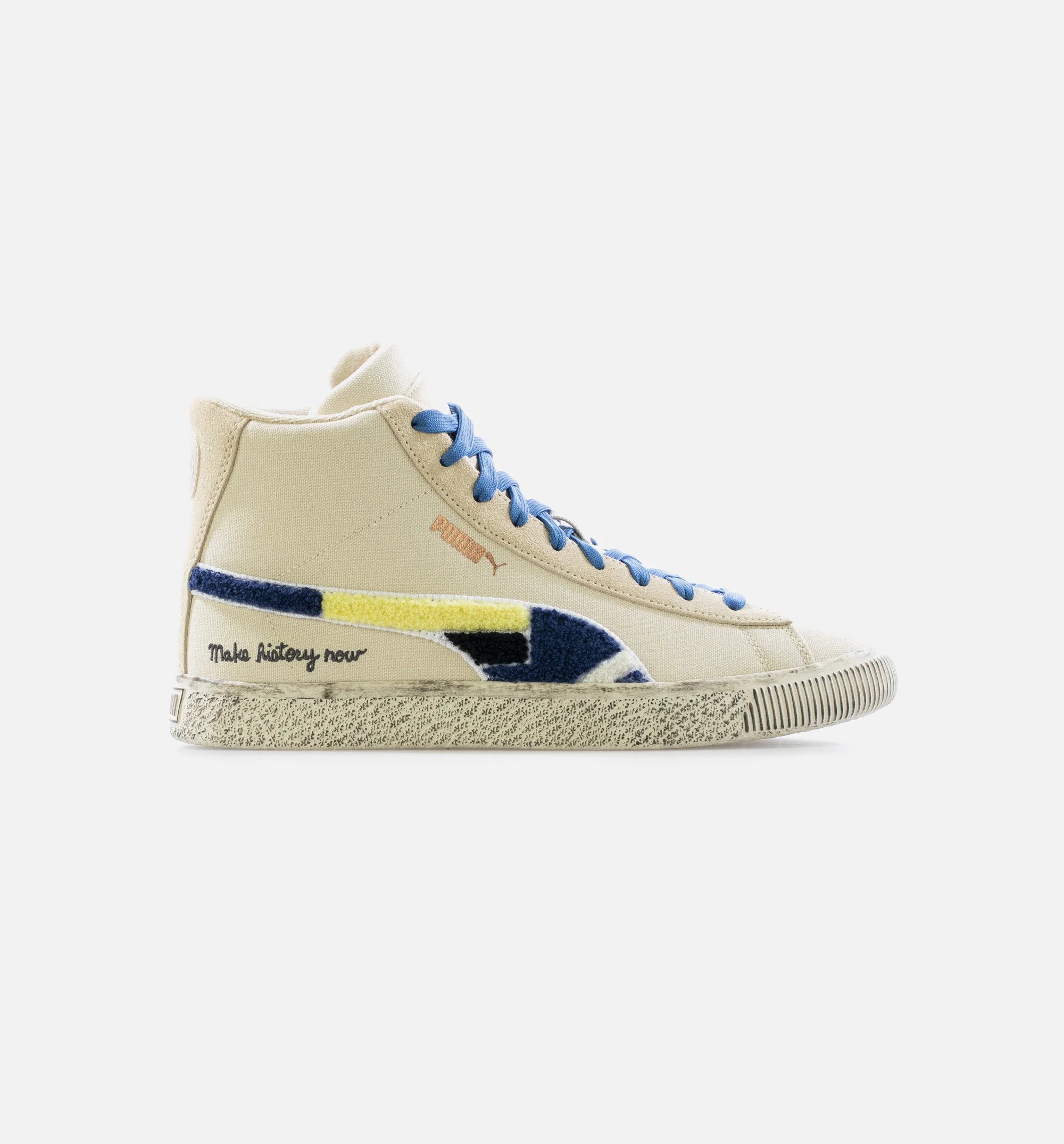 Black Fives X Clyde Mid Creme Brulee Mens Lifestyle Shoe Sand Blue