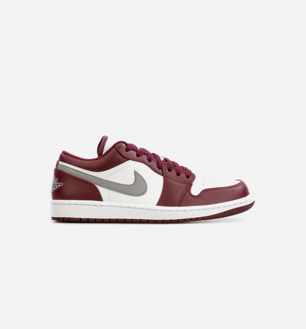 Air Jordan 1 Low Bordeaux Mens Lifestyle Shoe Bordeaux Red Grey