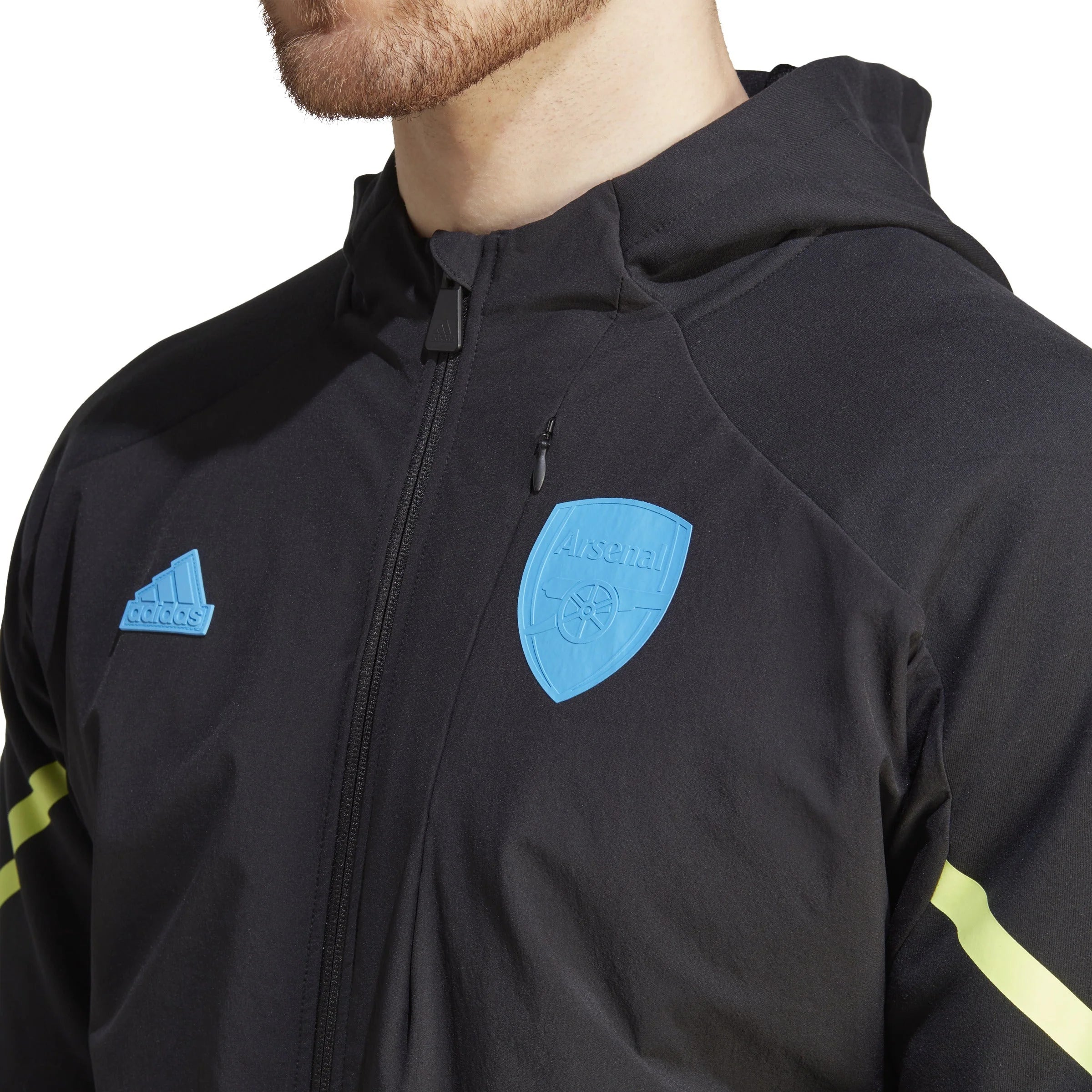 adidas Arsenal Designed for Gameday Full Zip Hoodie 23 24 Black