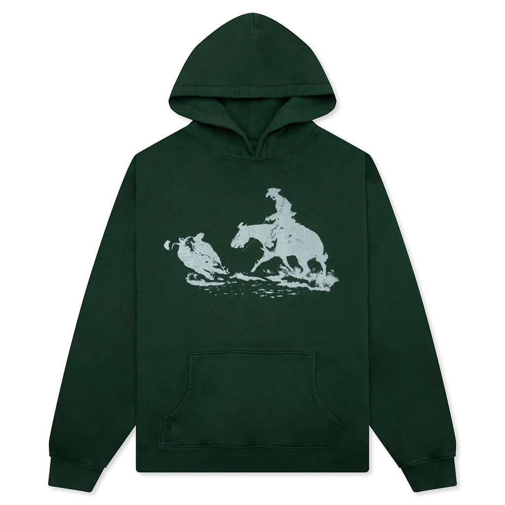 Driftin Back Hooded Sweatshirt Hard Washed Forest Green