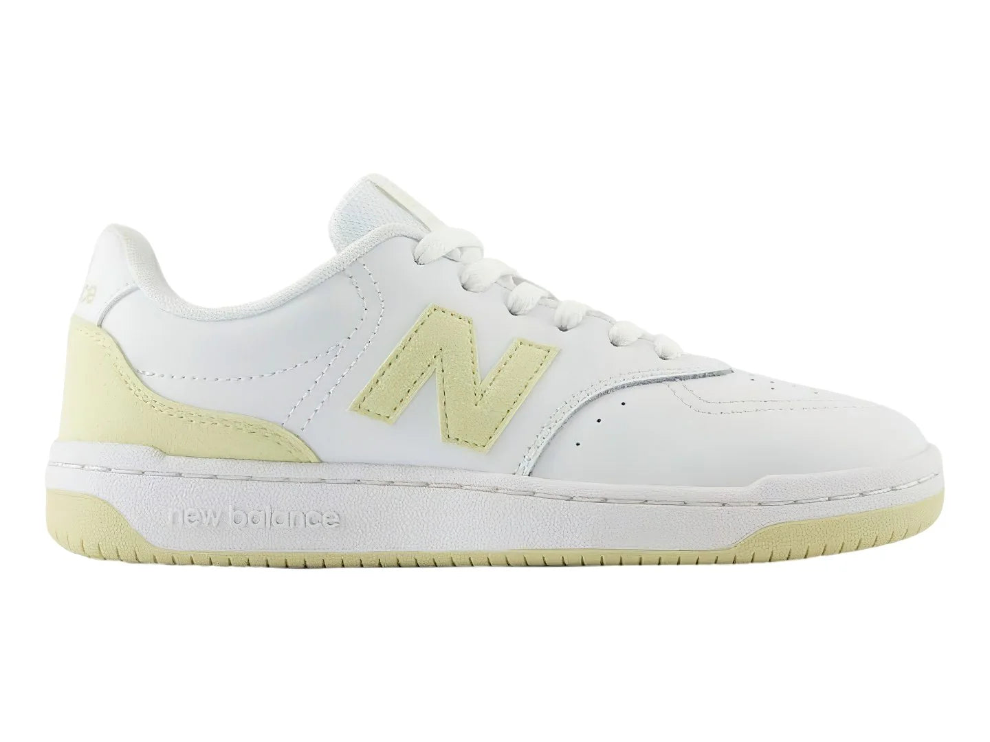 Tenis New Balance BB80 Blanco y Amarillo para Mujer
