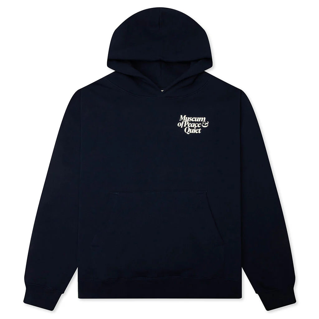 Mid Century Distressed Hoodie Navy