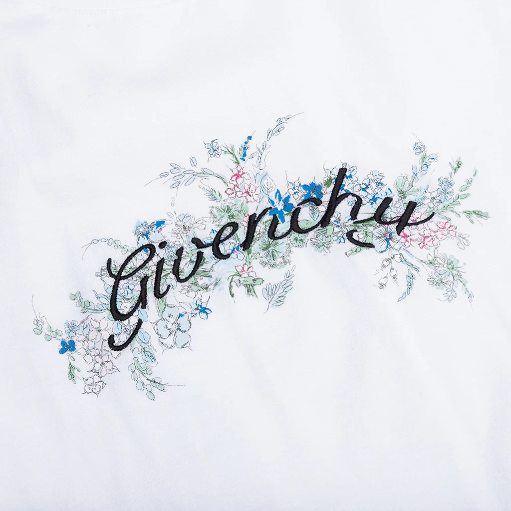 Flowers Cotton T Shirt White