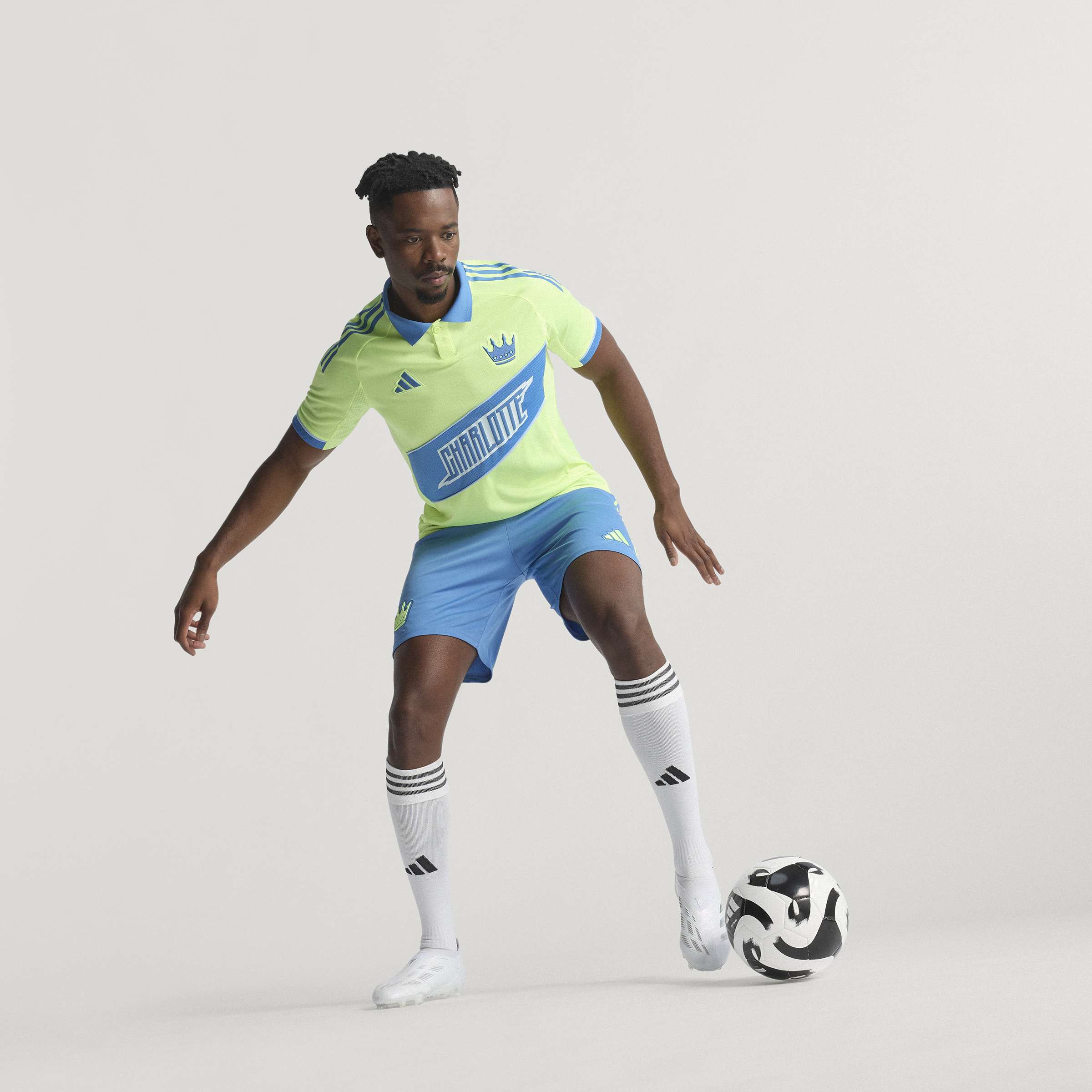 adidas Mens Charlotte FC Third Authentic Soccer Jersey 25 26 Yellow