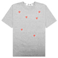 Tri Red Heart Logo Print T Shirt Grey