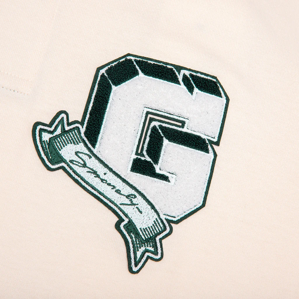 College Long Sleeve Polo White Green