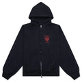 St Rhude Seal Zip Up Hoodie Vintage Black Red