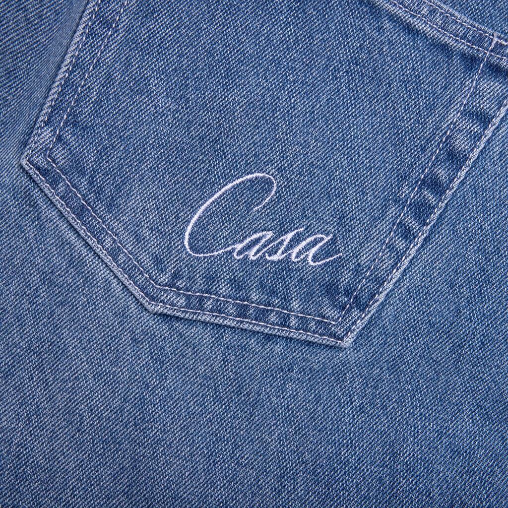 Stone Wash Denim Embroidered Motif Jean Stone Wash
