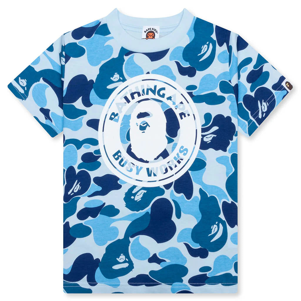 Kids ABC Camo Busy Works Tee Blue