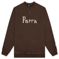 Weird Trad Logo Crew Neck Sweatshirt Brown