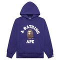 College Puffy Relaxed Fit Pullover Hoodie Blue