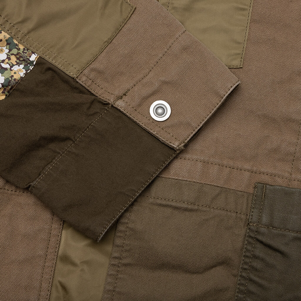 Patchwork Liner Jacket Khaki Mix
