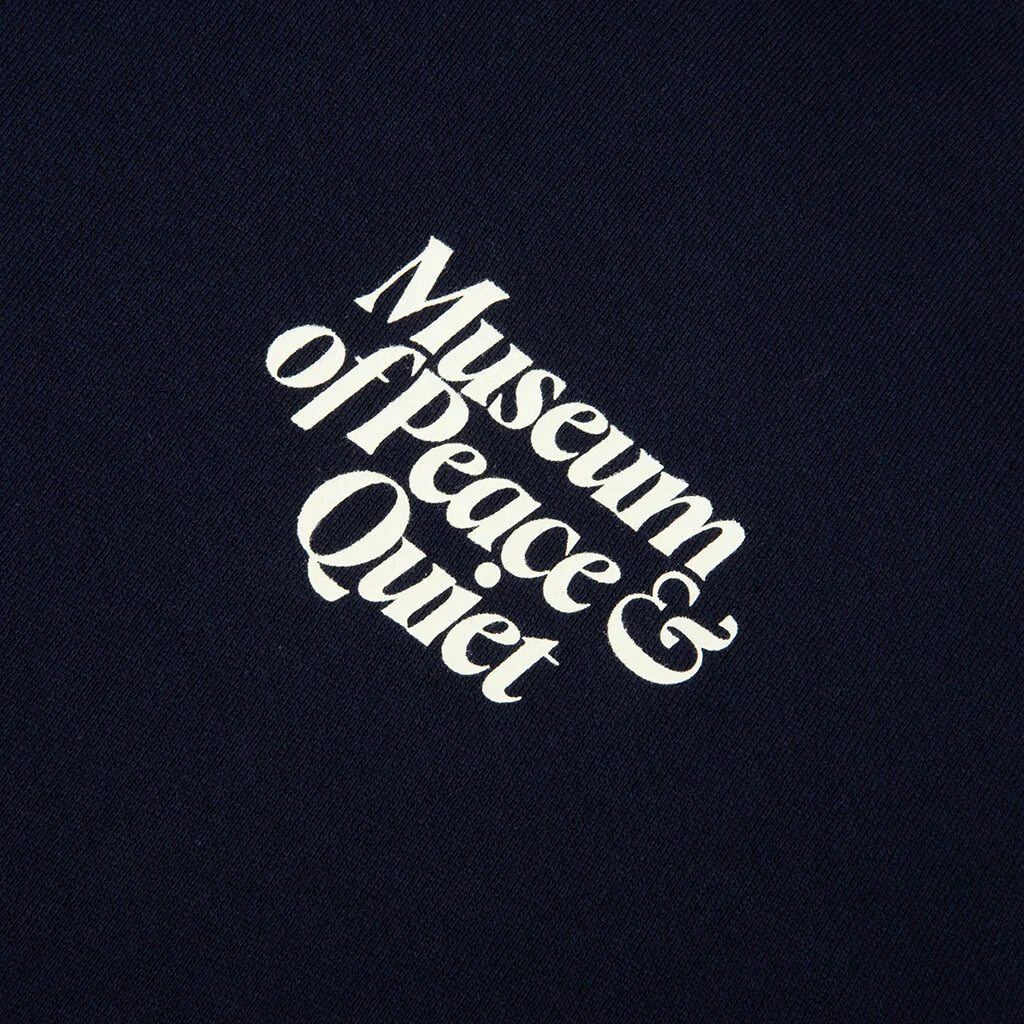 Mid Century Distressed Hoodie Navy