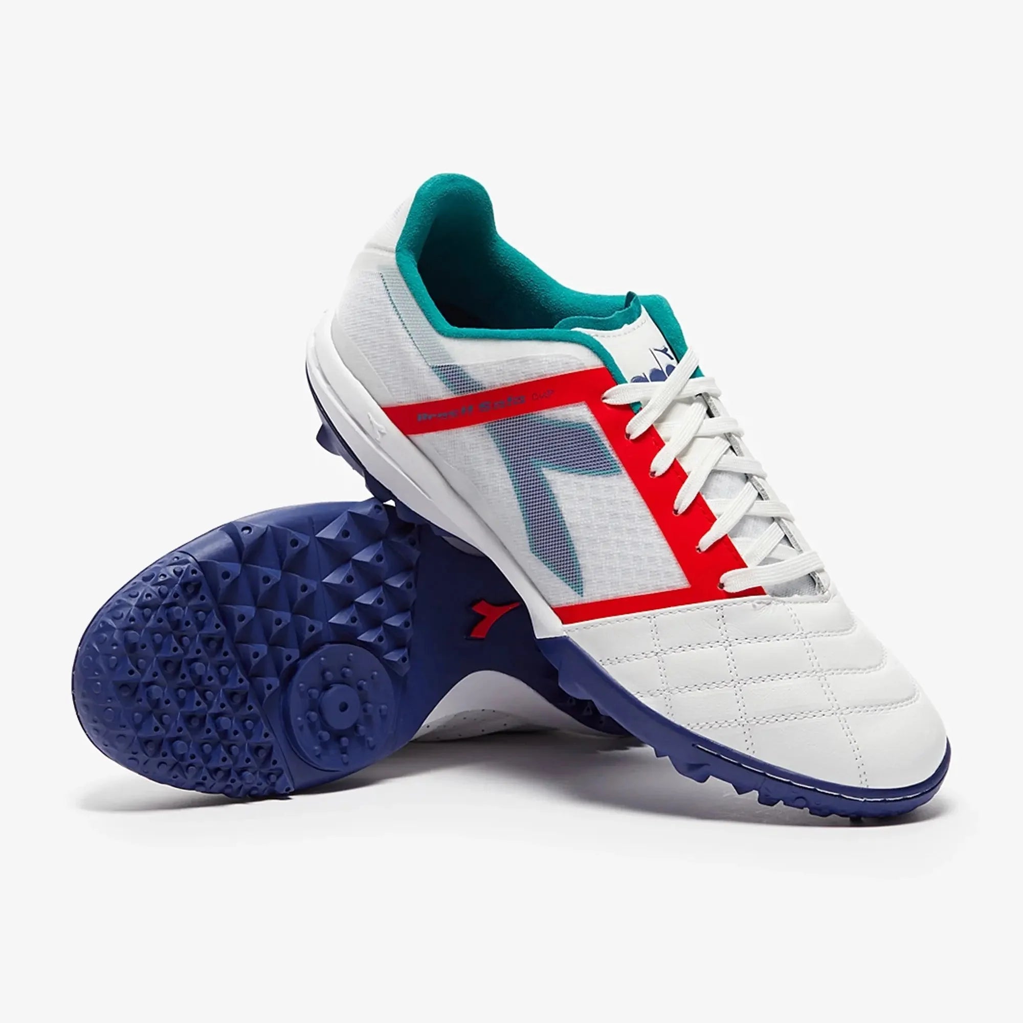 Diadora Brasil Sala Cup Turf Football Boots White Navy