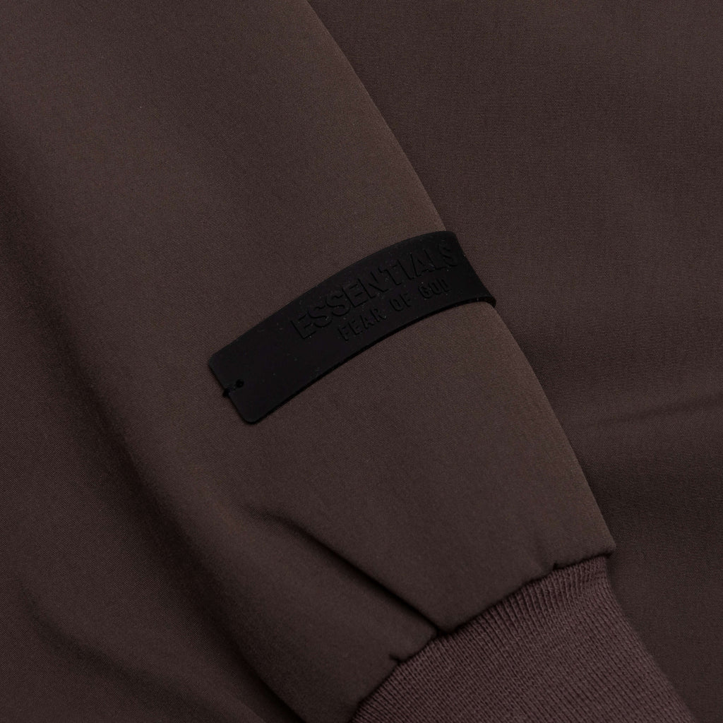 Bonded Nylon Bomber Jacket Brown