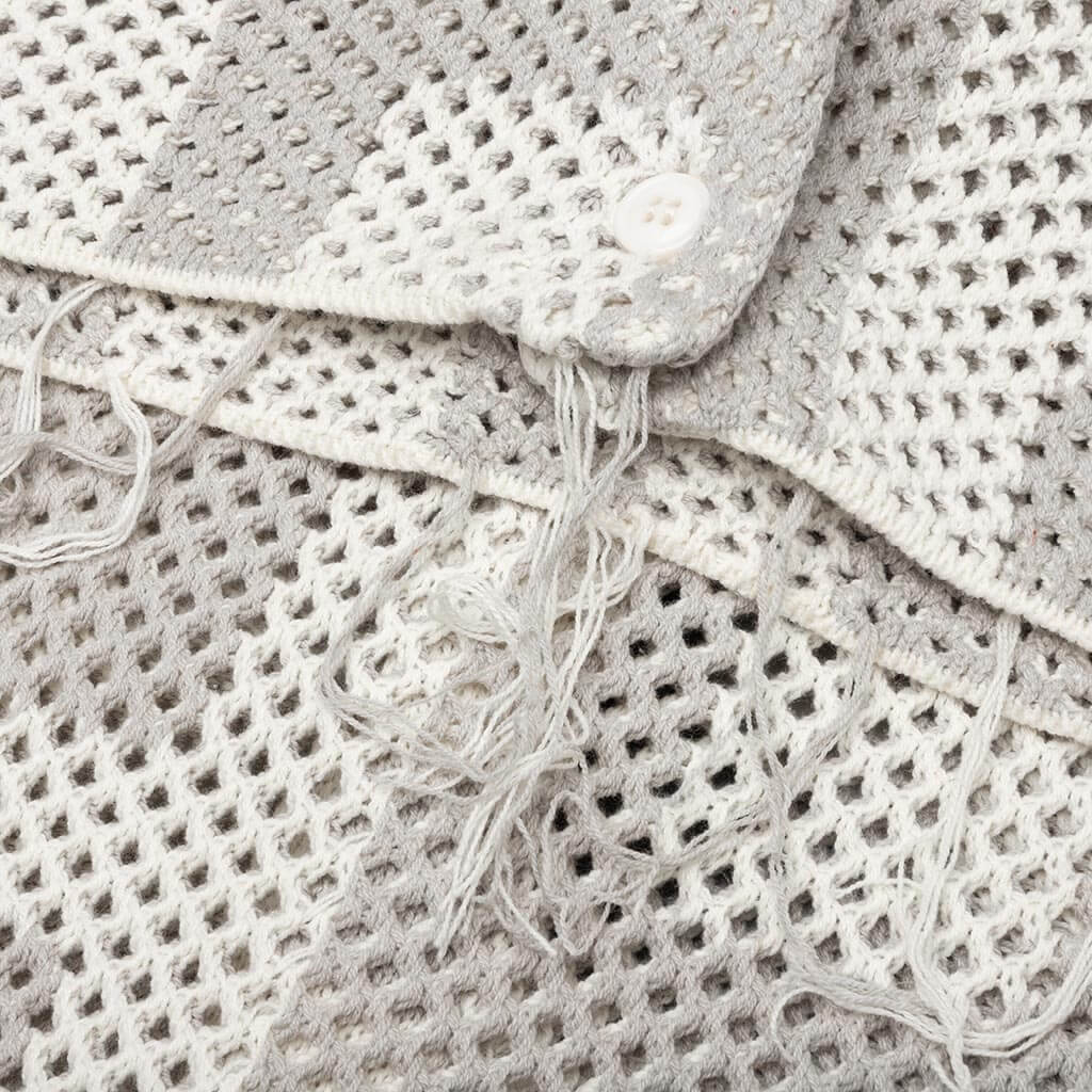 Crochet S S Button Down Stone