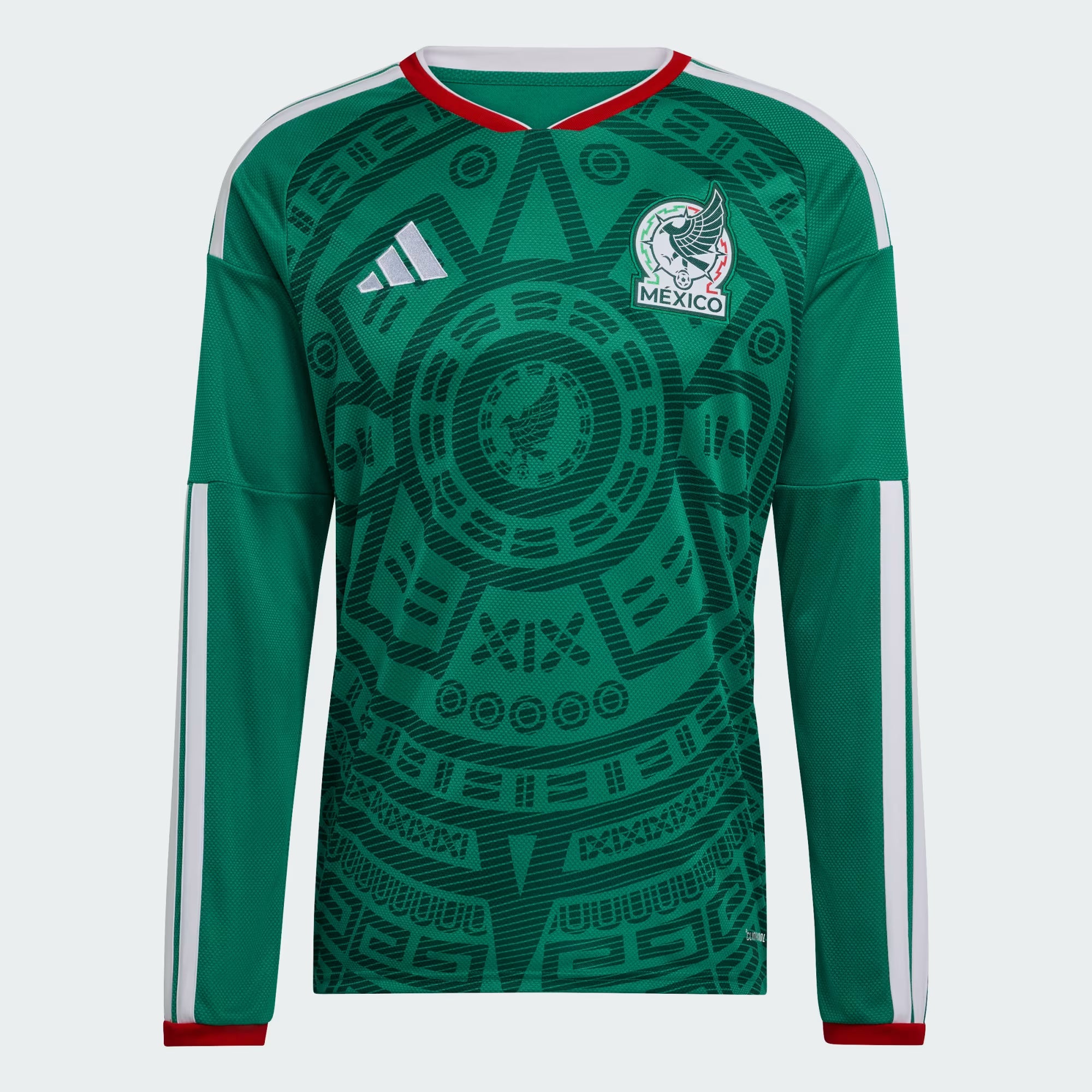 adidas Mexico Home Long Sleeve Mens Soccer Jersey 2026 Green