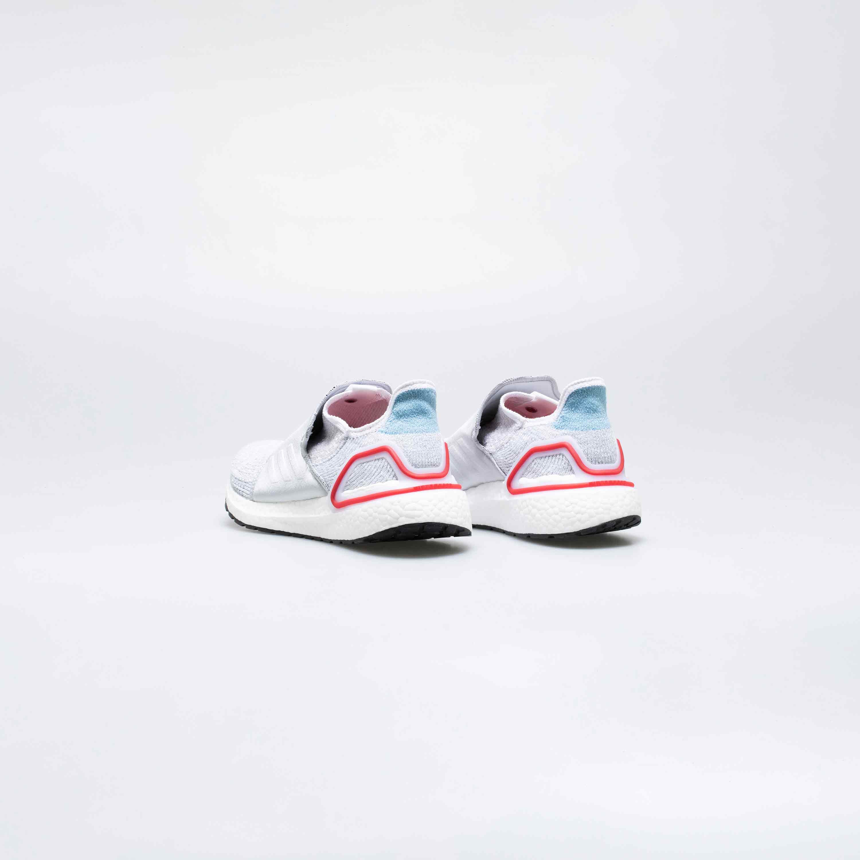 adidas Consortium Ultraboost 19 X Doe Mens Running Shoe Silver White Red