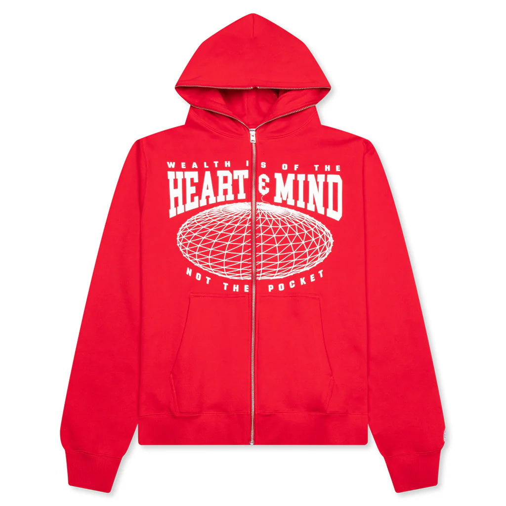 HMU Zip Front Hoodie Red