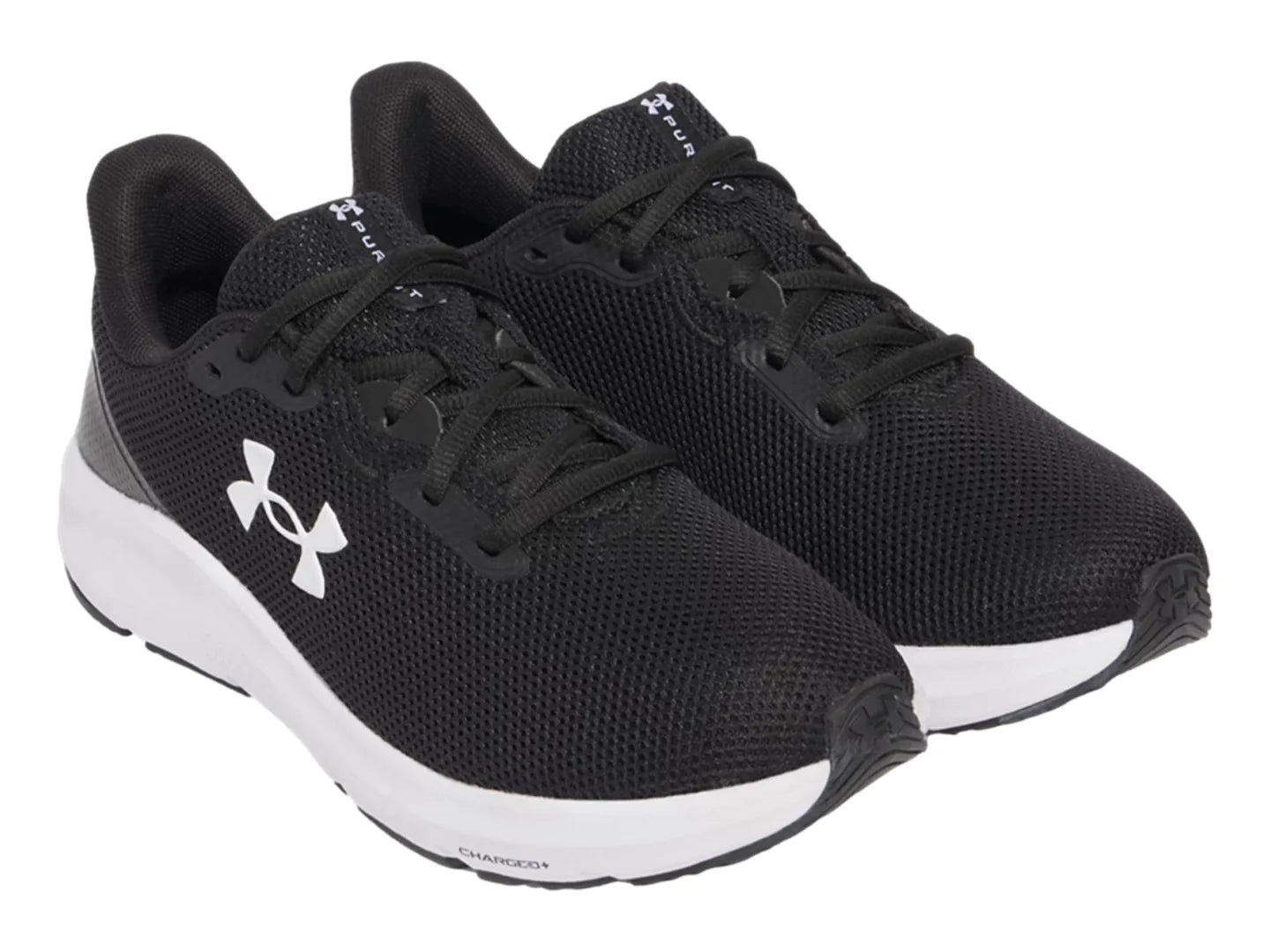 Tenis Under Armour Charged Pursuit 4 Negro y Blanco para Mujer