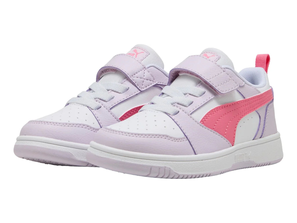 Tenis PUMA Rebound V6 Lo ACINF Lila y Rosa para Niña