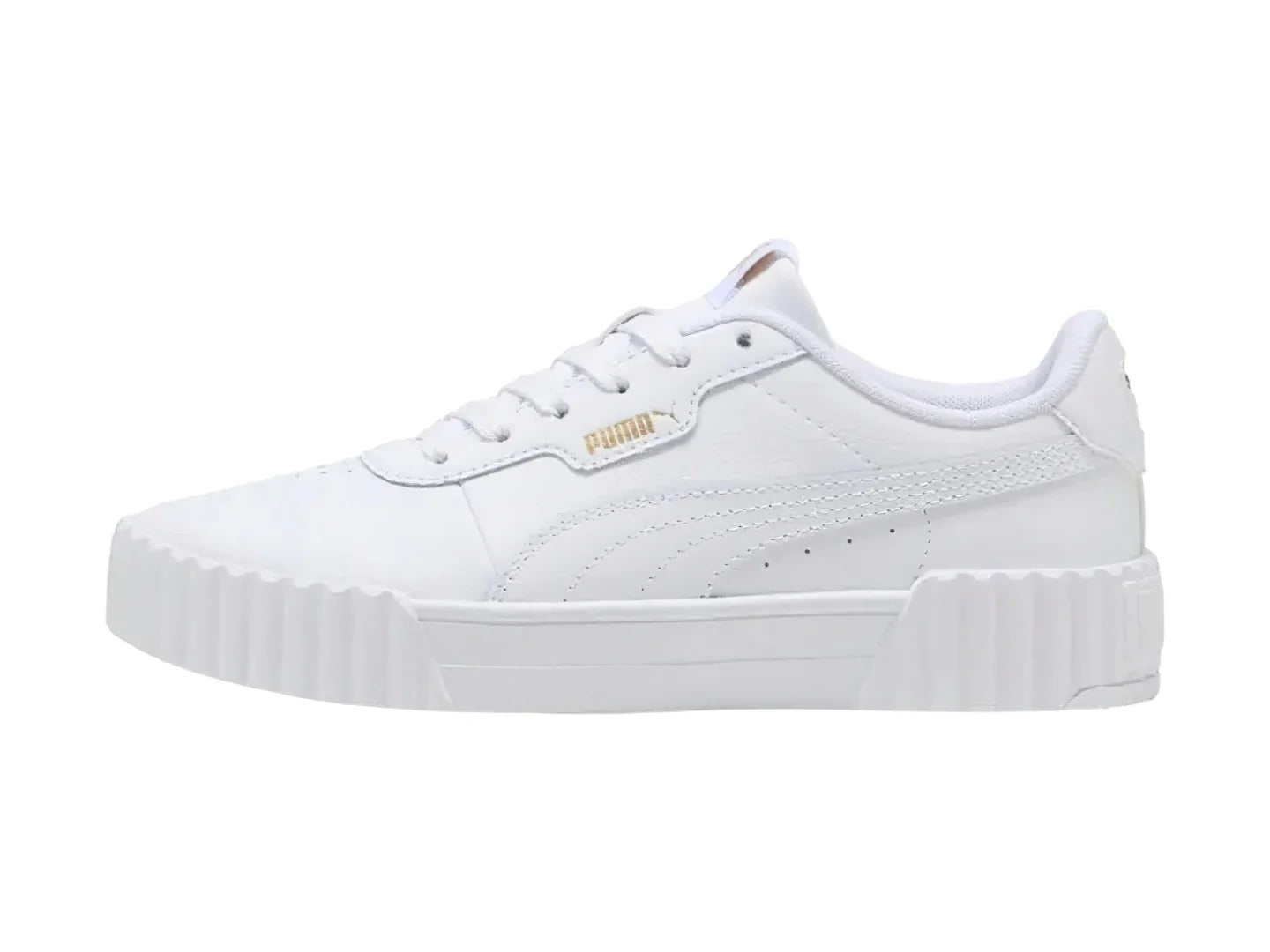 Tenis PUMA Carina 30 Blanco y Oro para Mujer