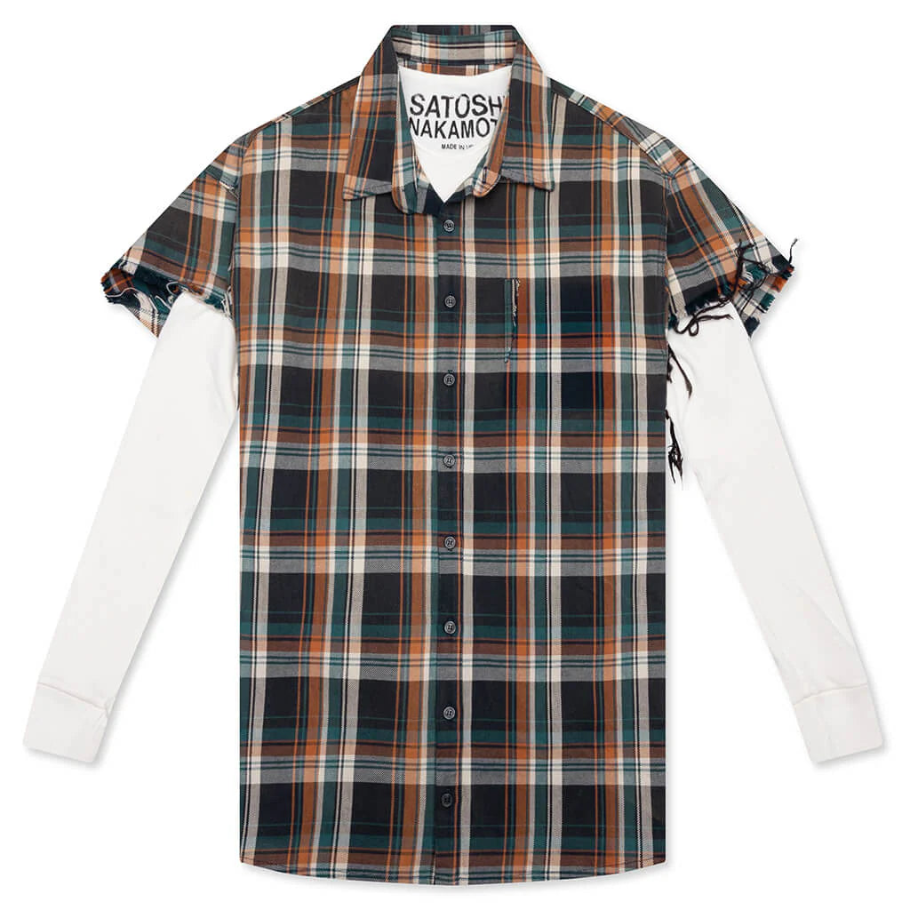 Bender Cut Off Flannel Orange Plaid