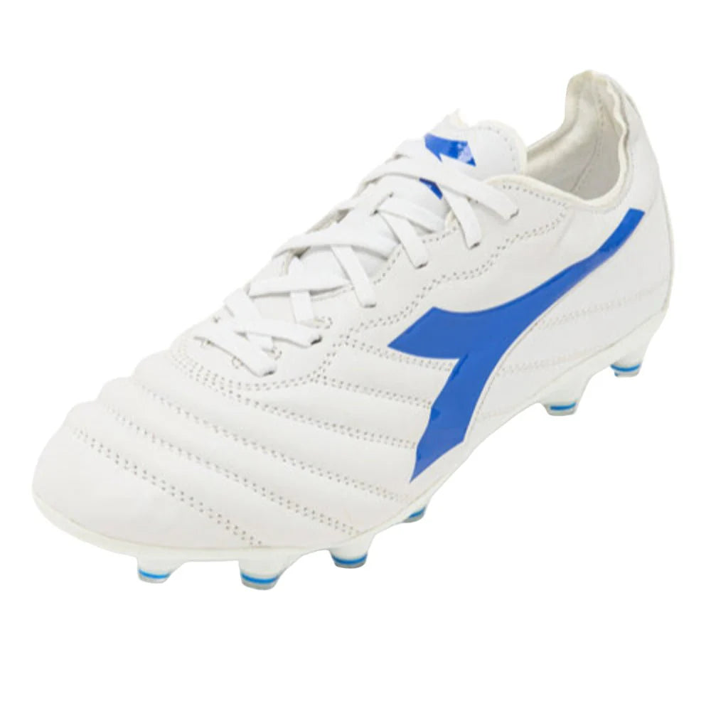 Diadora Brasil Elite 2 LT LP 12 Firm Ground Soccer Cleats White Blue