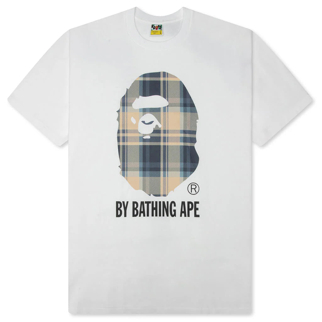 BAPE Check By Bathing Ape Tee White Blue