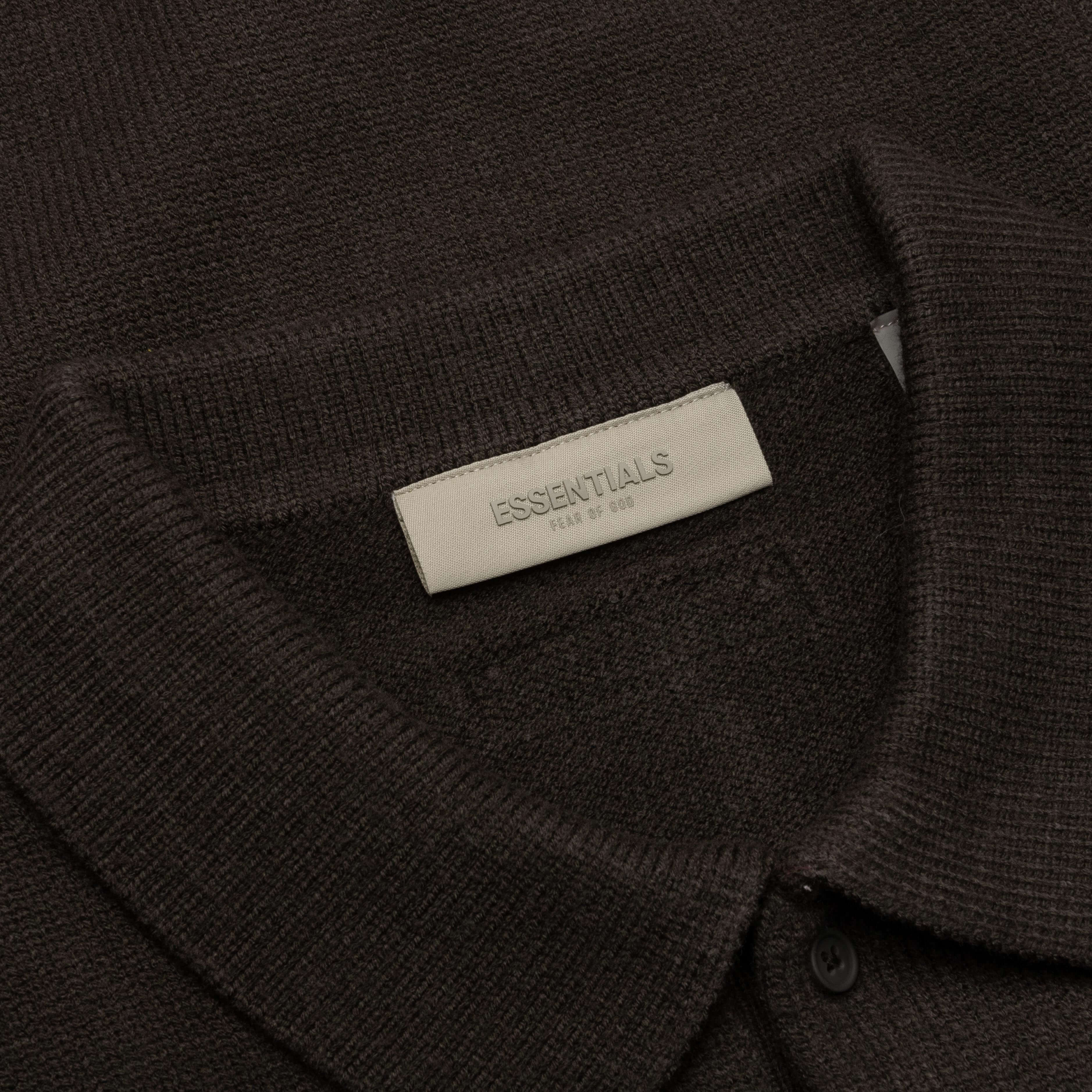 Knit L S Polo Off Black