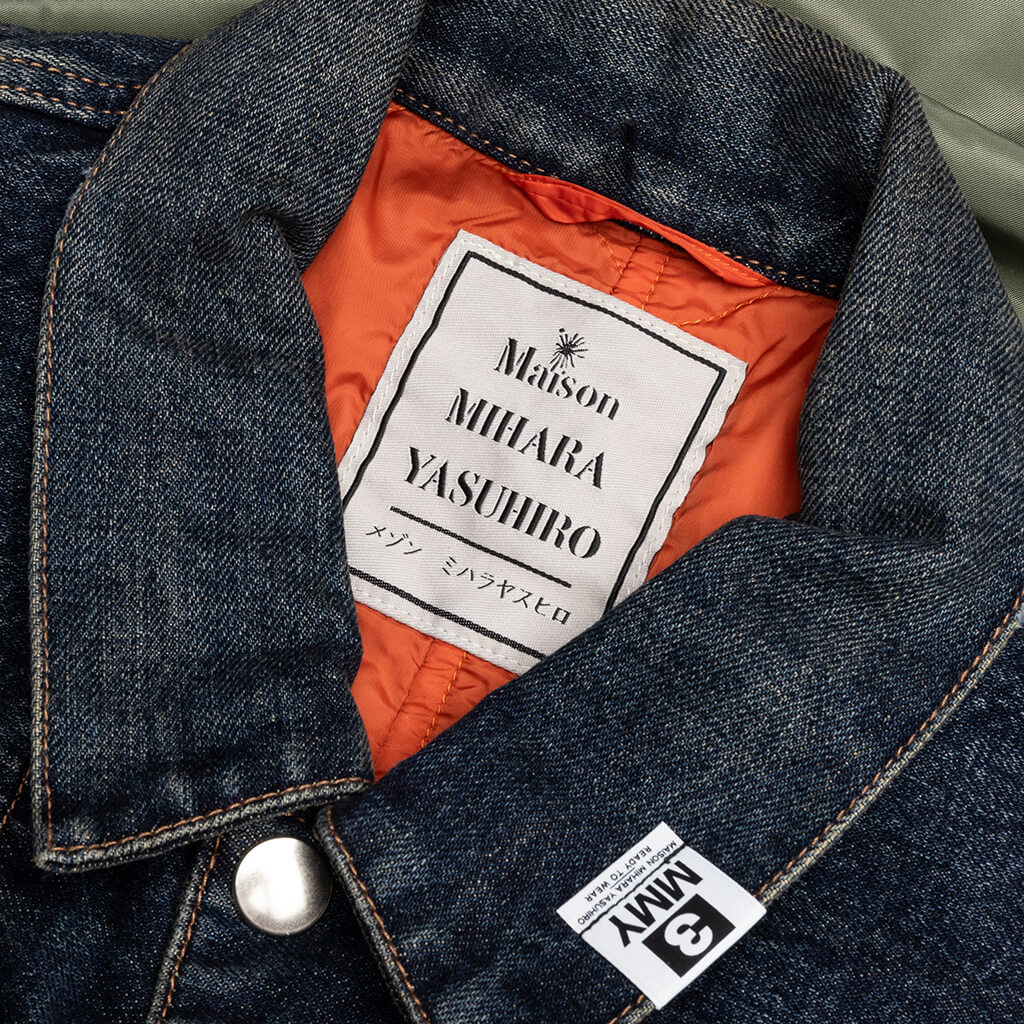 Flight Jacket Layered Denim Indigo